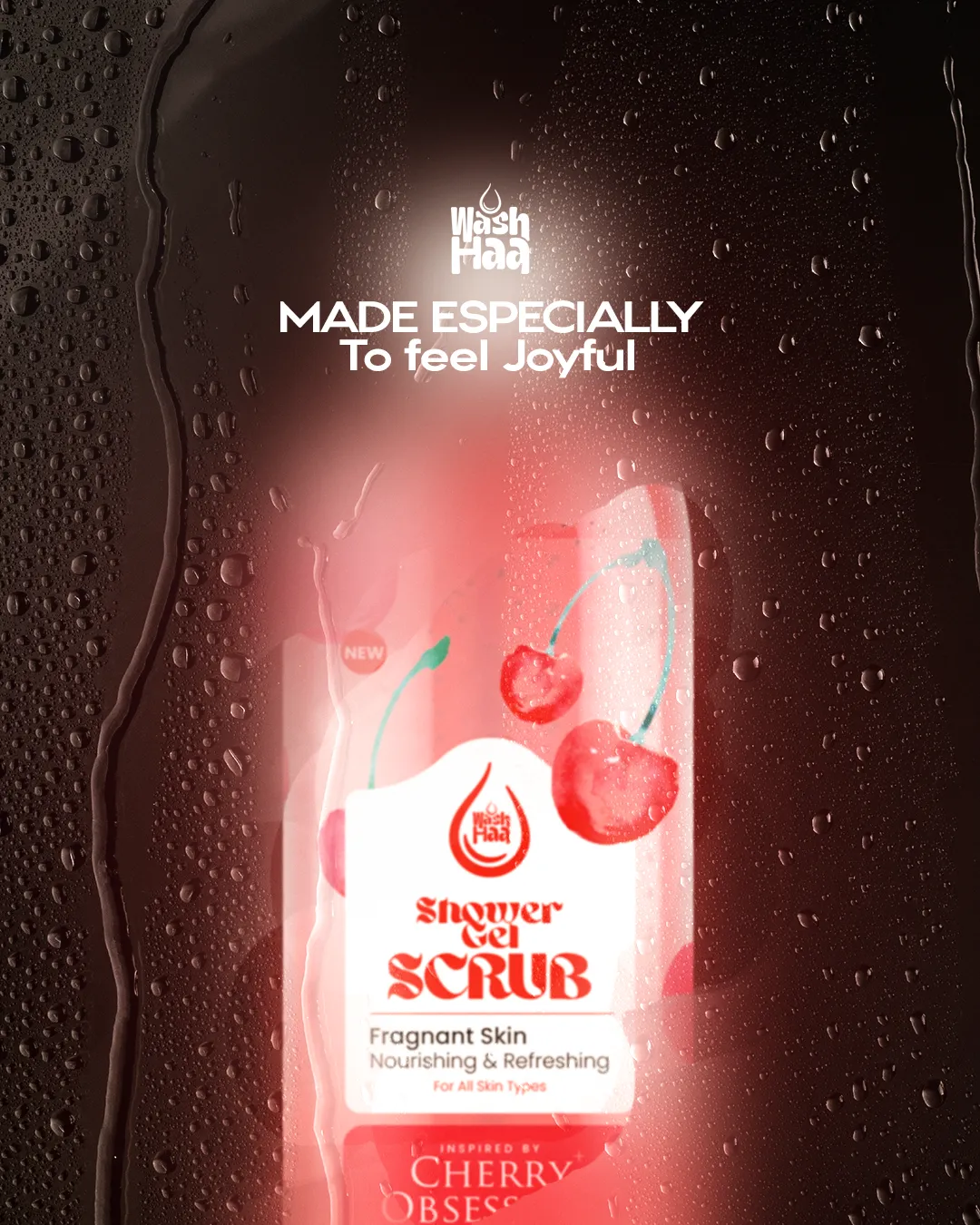 Washhaa Shower Gel Scrub - Cherry Obsessio