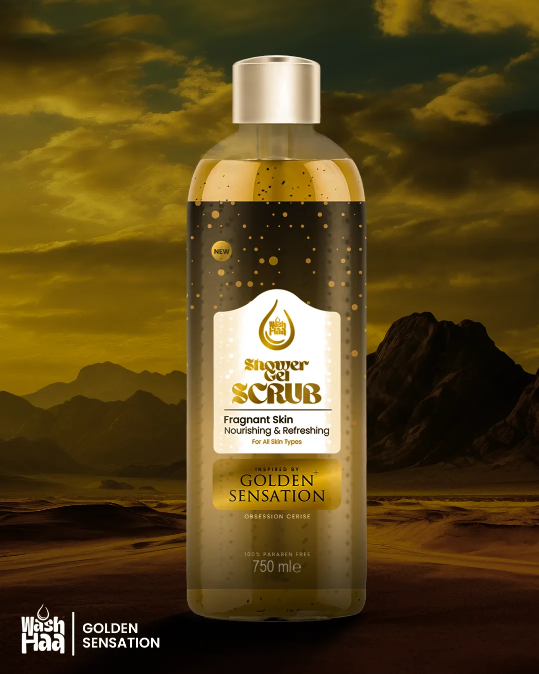 Washhaa Shower Gel Scrub -  Golden Sensation